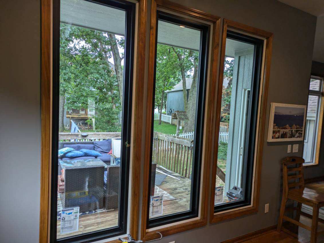 Windows with wood interior trim
