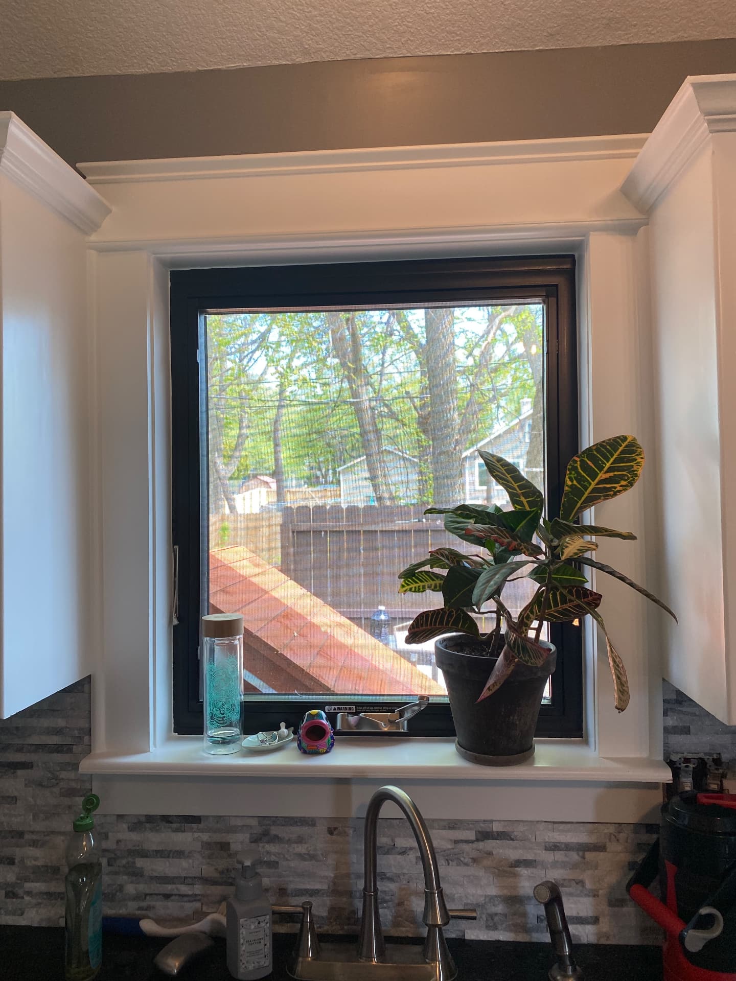 Kitchen casement with black frame