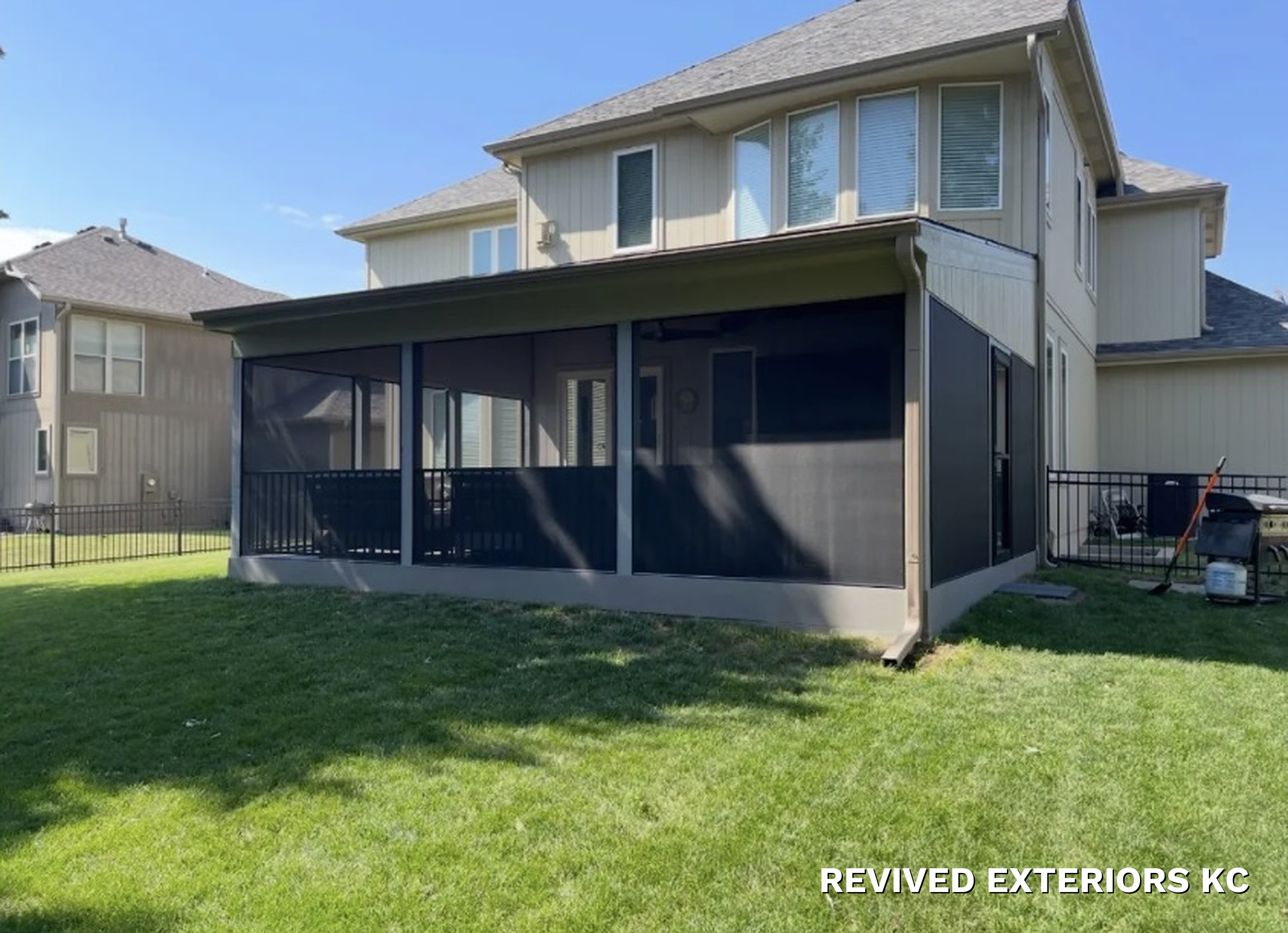 Screened porch addition