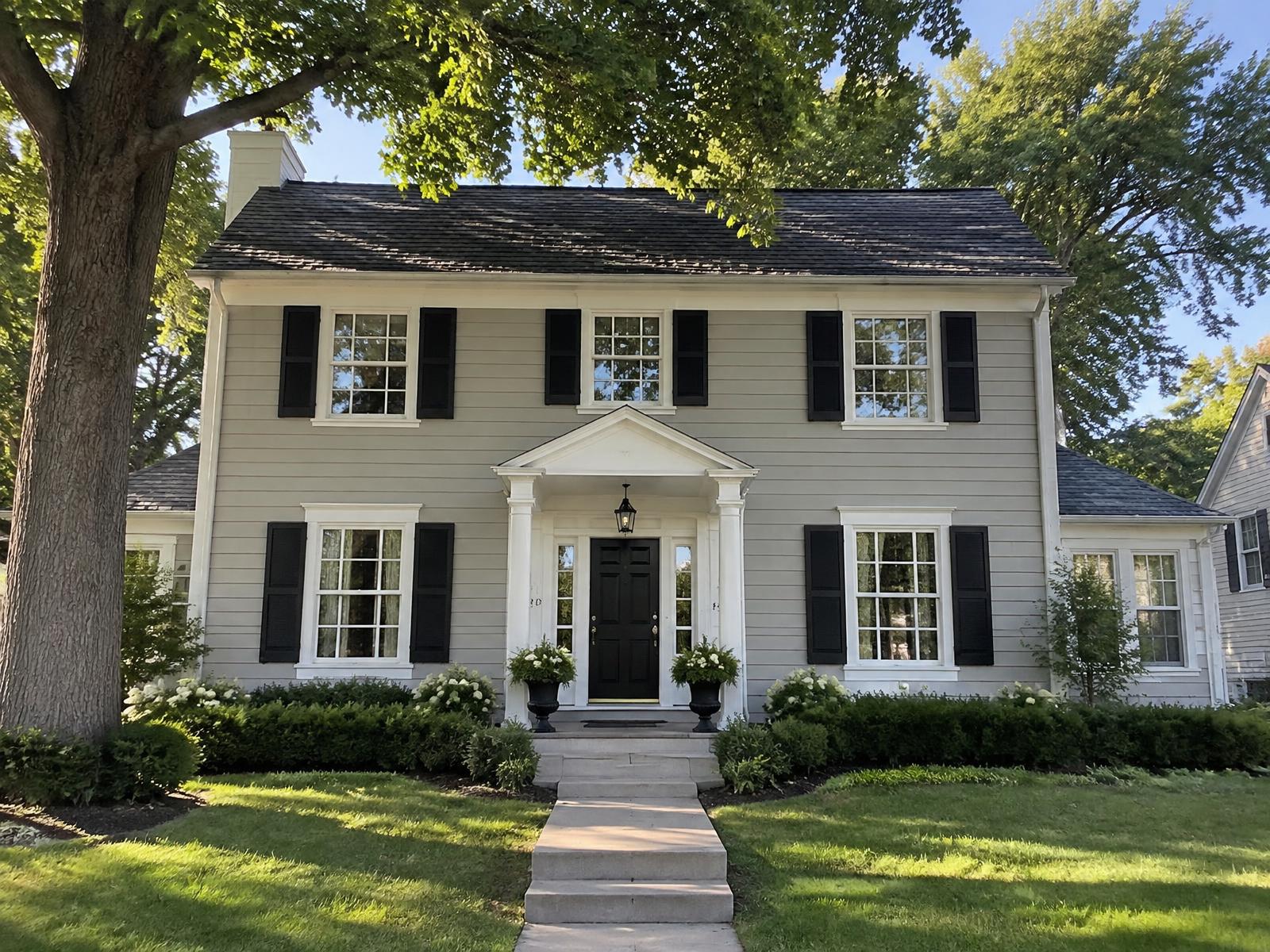 Painted Kansas City colonial home, example style